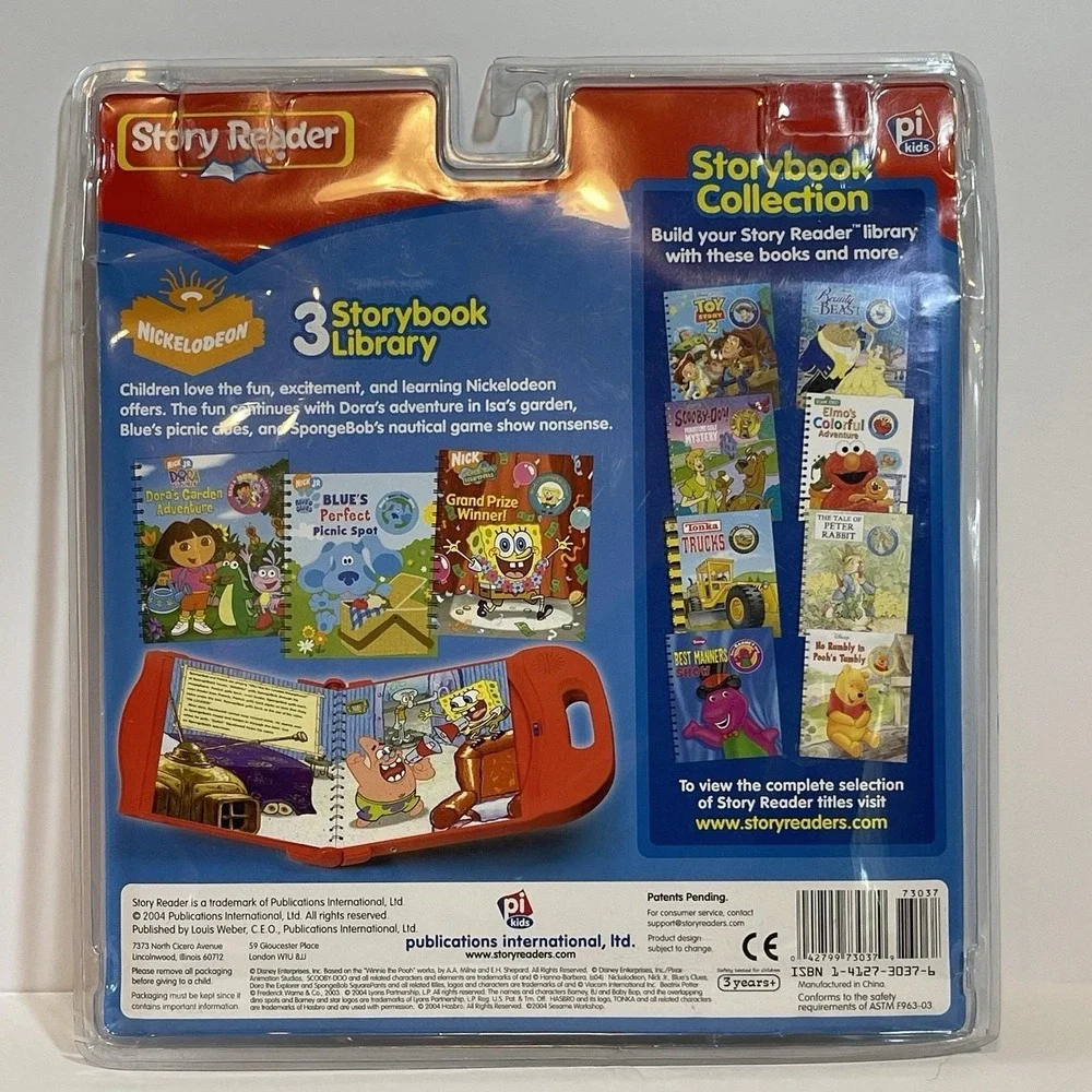 NEW Story Reader 3 Book Library‎ & Cartridge Dora Blues Clues SpongeBob SEALED